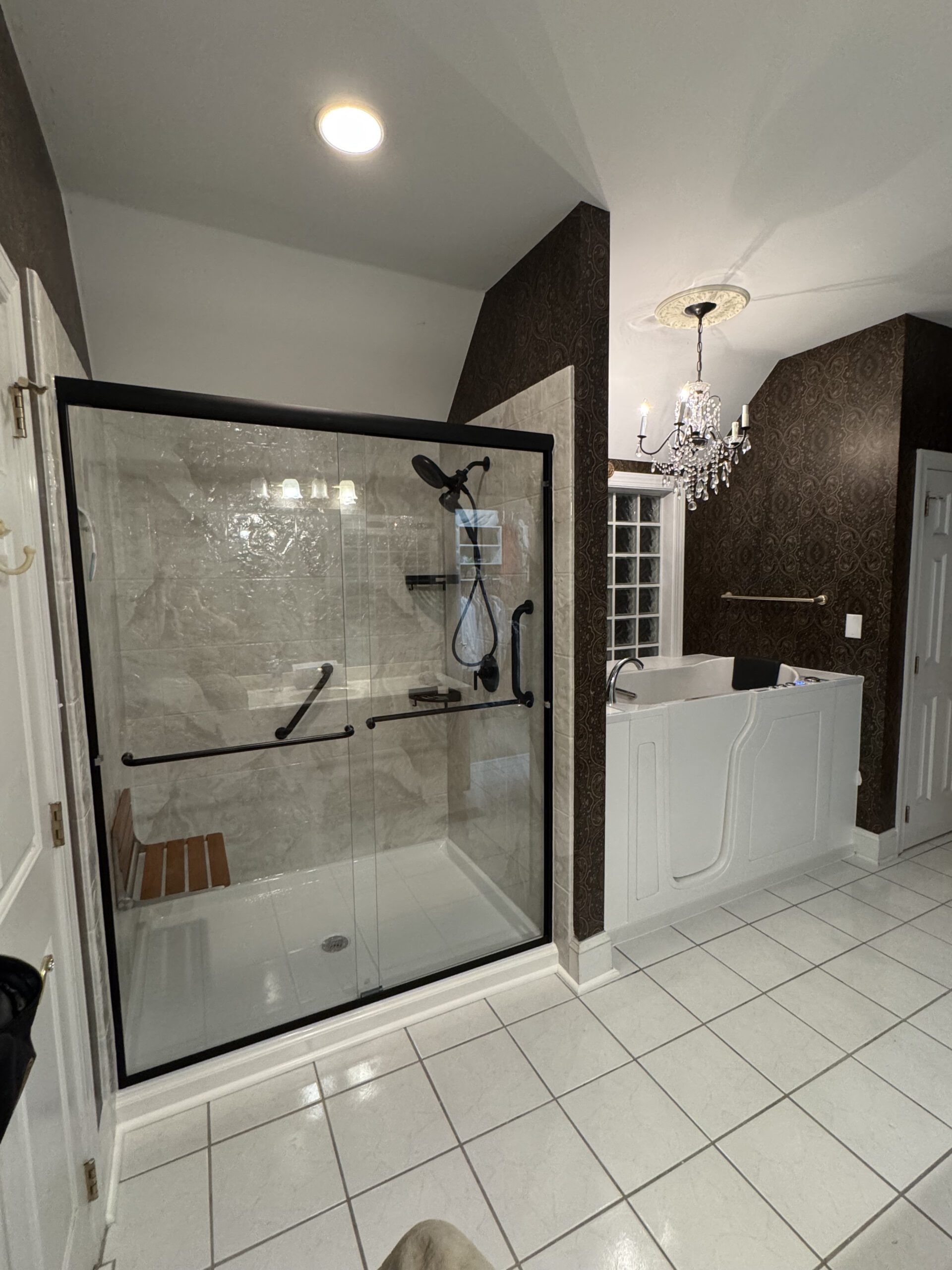 Low-threshold door and textured floor for safer entry — (704) 743-3582